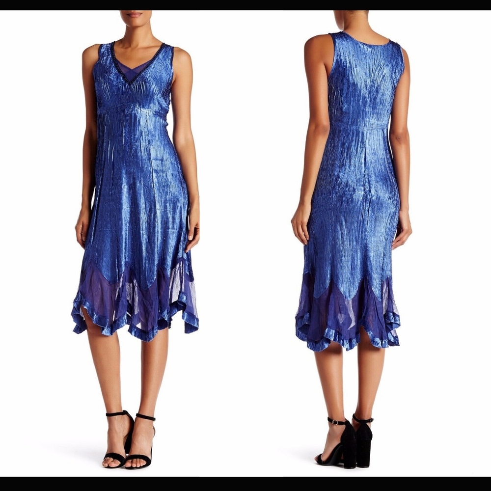 NWT KOMAROV Handkerchief‎ Dress (no Jacket) in Navy Blue [SZ Small ]